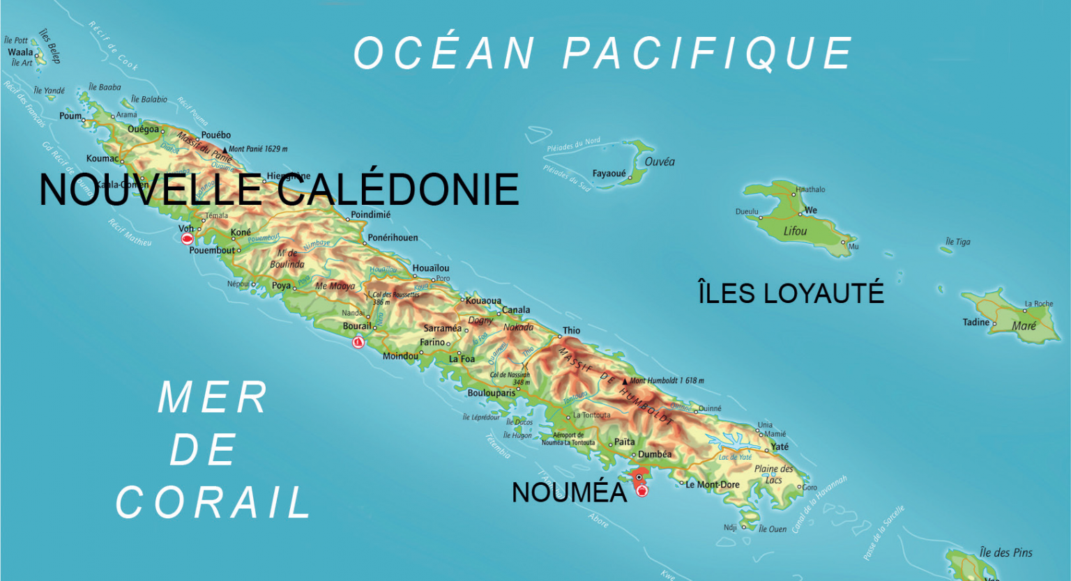 Carte de la nouvelle Calédonie